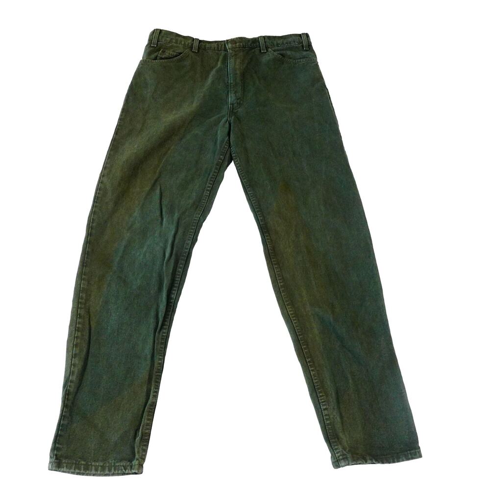 Levi's 550 Vintage 90s Green Distressed Relaxed Fit Lapered Leg Made USA 38x34